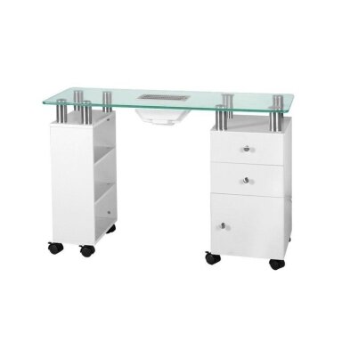 Manicure table GLASS with dust collector 013B Manicure table GLASS with dust collector 013B