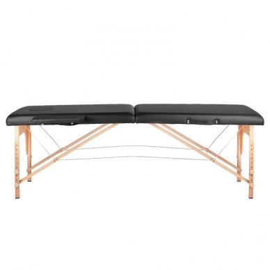 Sulankstomas masažo stalas WOOD COMFORT 2 BLACK, juodos sp.