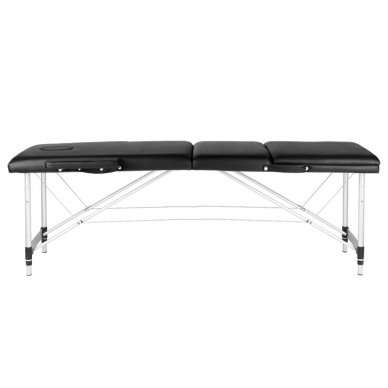 Sulankstomas 3 dalių masažo stalas su aliuminio kojelėm KOMFORT BLACK 1