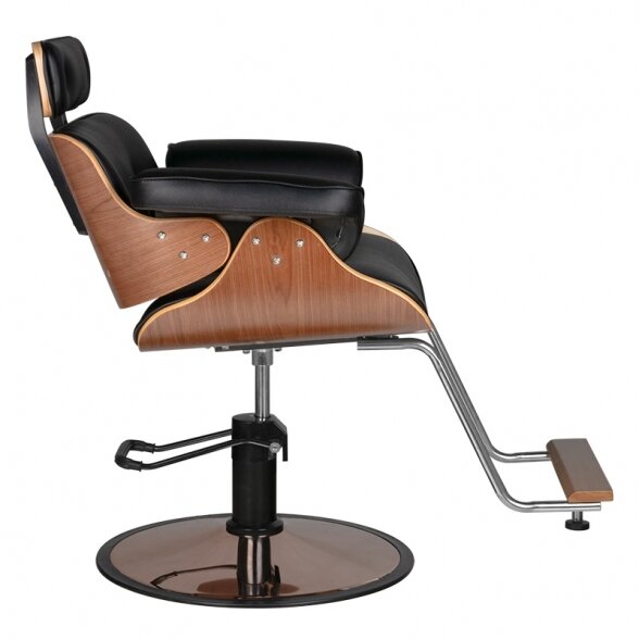 Barber chair GABBIANO FLORENCE, black - walnut 1 Barber chair GABBIANO FLORENCE, black - walnut 1