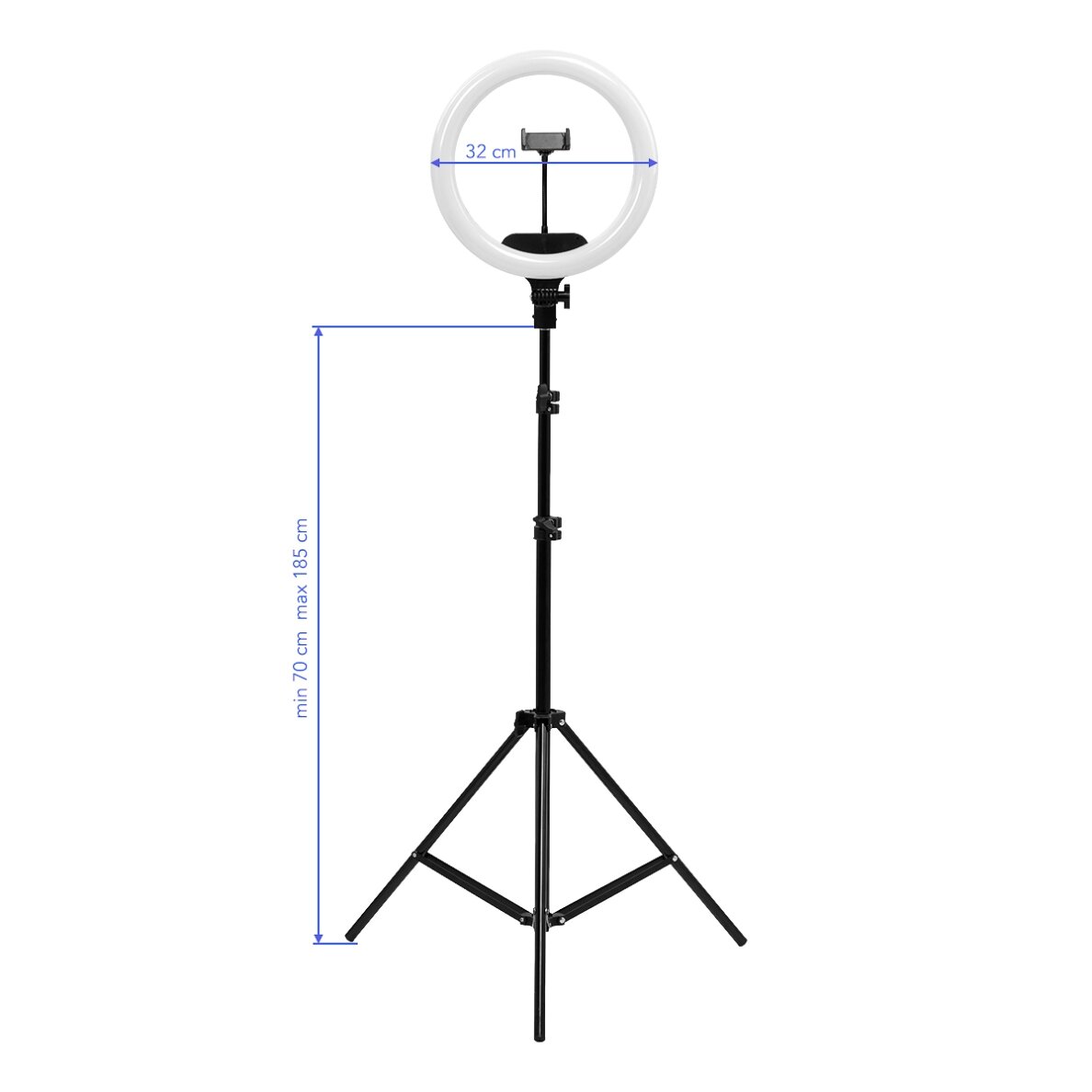 Žiedinė LED lempa „Ring Light 13″“ su stovu, 36 W, juoda 15 Žiedinė LED lempa „Ring Light 13″“ su stovu, 36 W, juoda 15