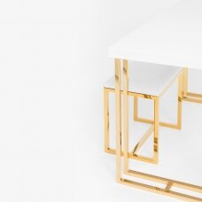 Elegantiškas manikiūro stalas ROYAL, balta, aukso sp.