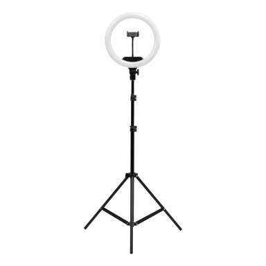 Žiedinė LED lempa „Ring Light 13″“ su stovu, 36 W, juoda