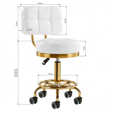 Salono kėdė Gold AM-830, baltos-aukso sp. 7