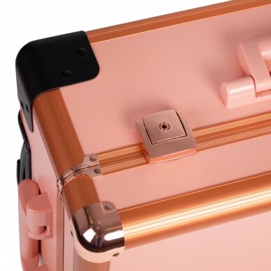 Nešiojamas kosmetinis lagaminas su apšvietimu, T-27, rožinio aukso spalvos 5