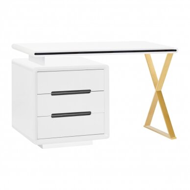 Elegantiškas manikiūro stalas WHITE GOLD, balta, aukso sp.