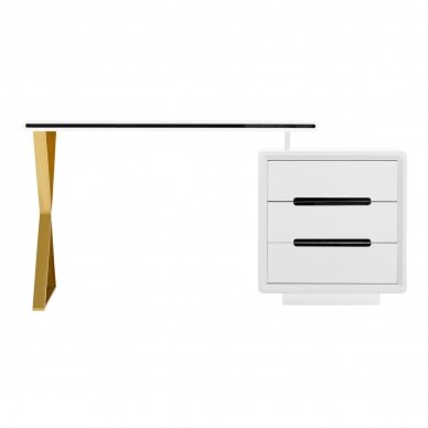 Elegantiškas manikiūro stalas WHITE GOLD, balta, aukso sp. 2