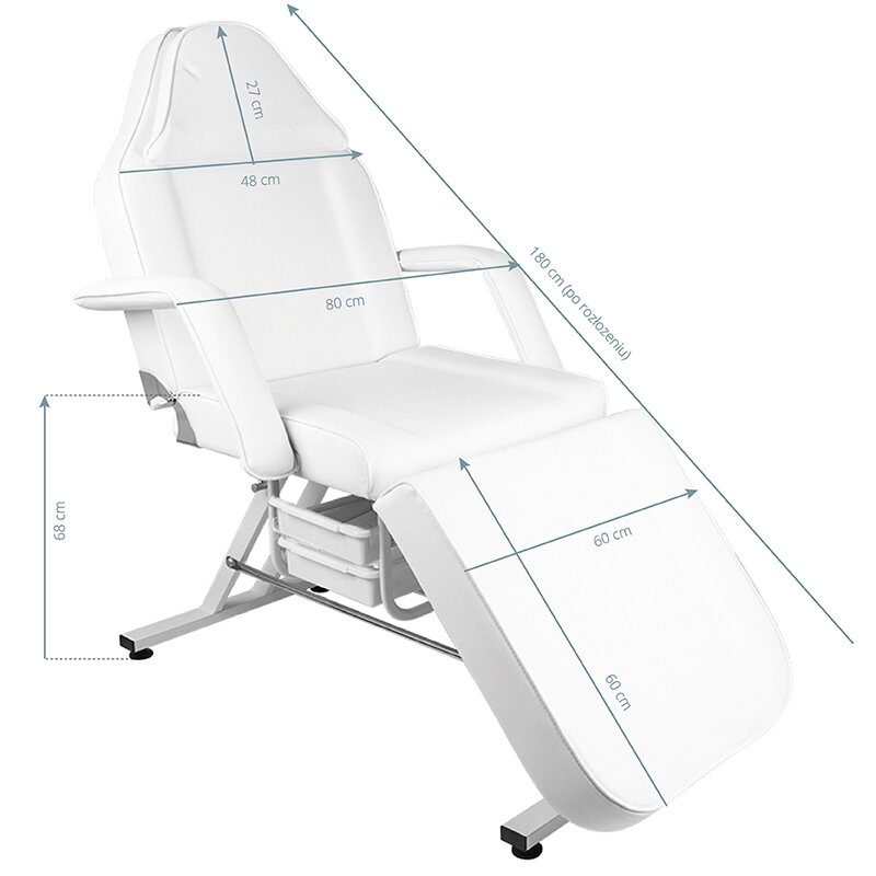 Механическая кровать для косметических процедур Sillon, белый 4 Механическая кровать для косметических процедур Sillon, белый 4
