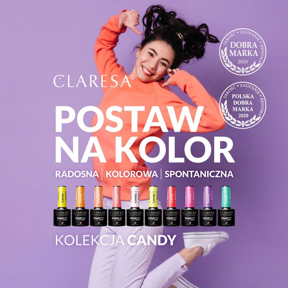 Hibridinis nagų lakas CLARESA CANDY 4, 5g 1 Hibridinis nagų lakas CLARESA CANDY 4, 5g 1