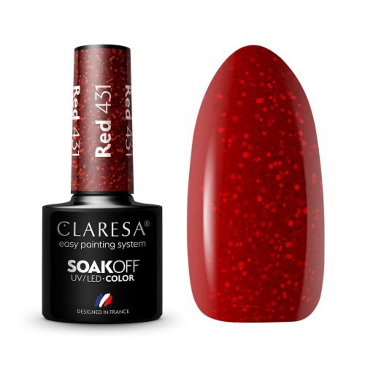 Hibridinis nagų lakas CLARESA RED 431, 5g Hibridinis nagų lakas CLARESA RED 431, 5g