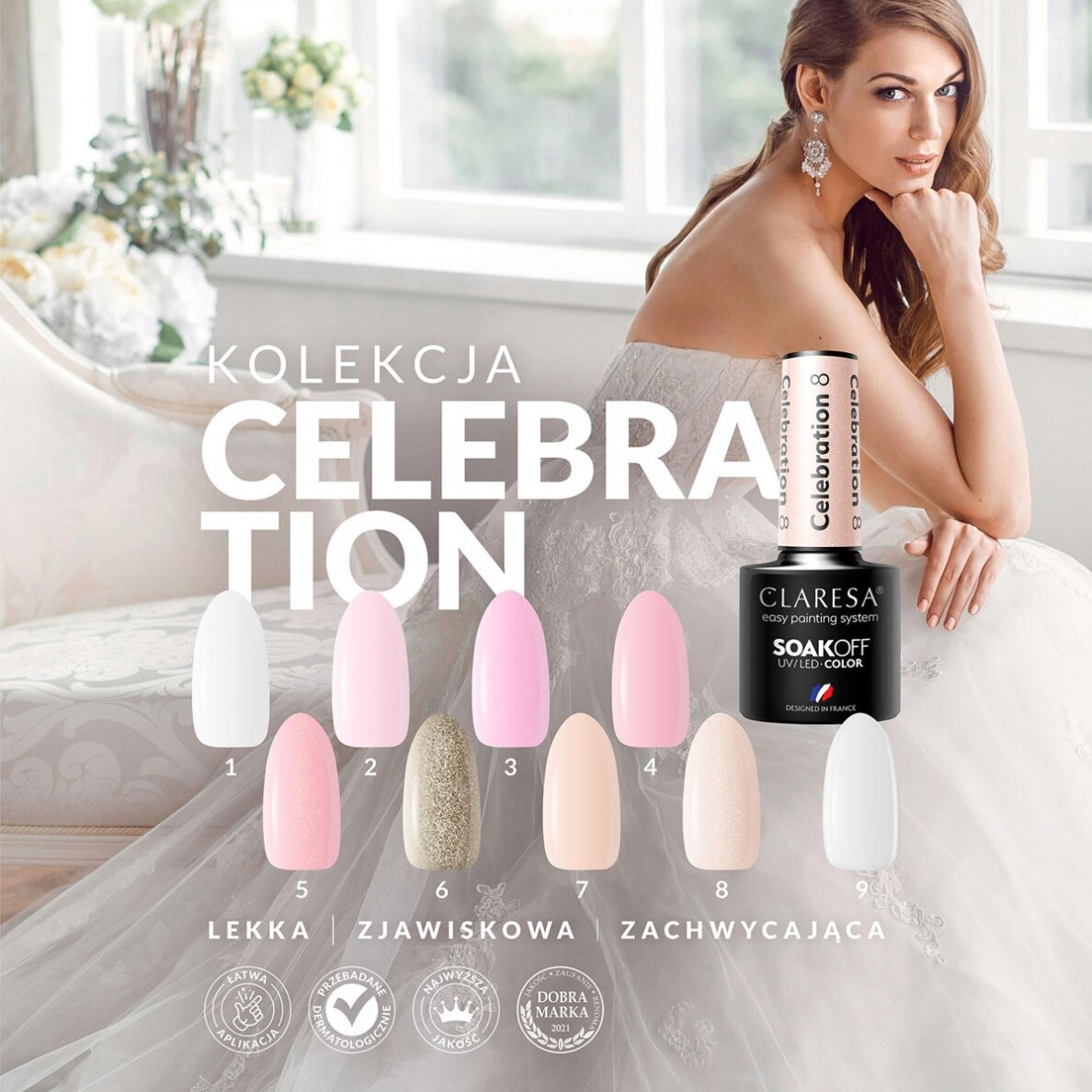 Hibridinis nagų lakas CLARESA CELEBRATION 2, 5g 2