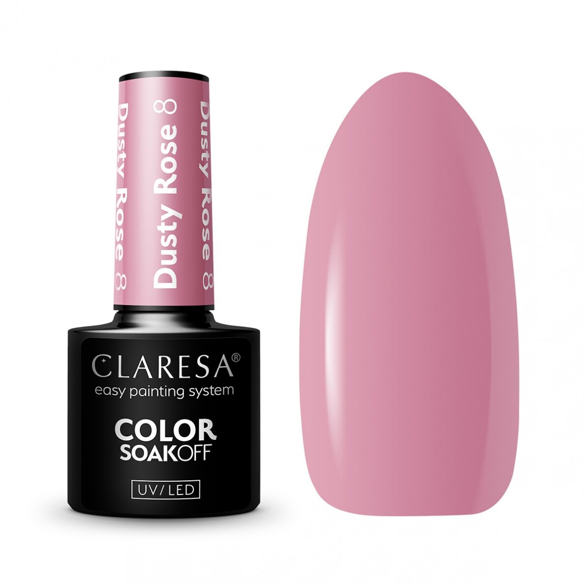 Hibridinis nagų lakas CLARESA DUSTY ROSE 8, 5g Hibridinis nagų lakas CLARESA DUSTY ROSE 8, 5g