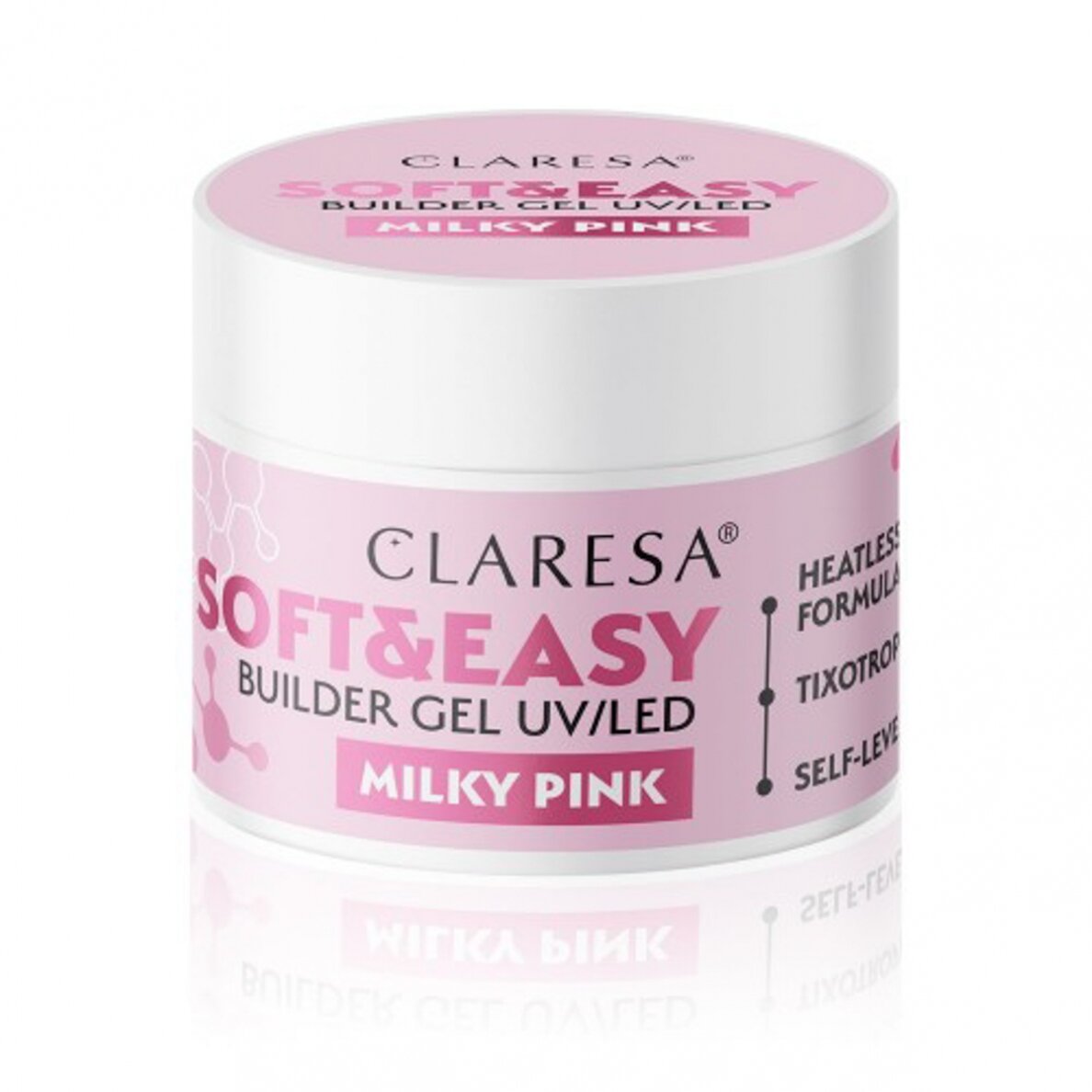 Claresa statybinis nagų priauginimo gelis Soft&Easy gel, Milky Pink, 12g Claresa statybinis nagų priauginimo gelis Soft&Easy gel, Milky Pink, 12g