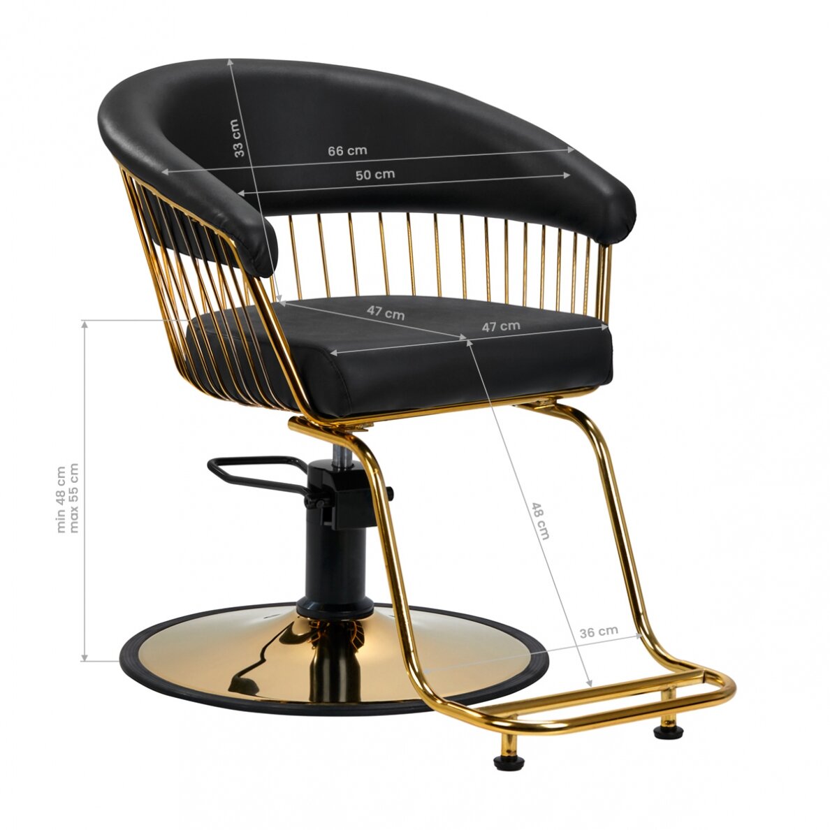 Barber chair GABBIANO LILLE M, black sp. 7 Barber chair GABBIANO LILLE M, black sp. 7