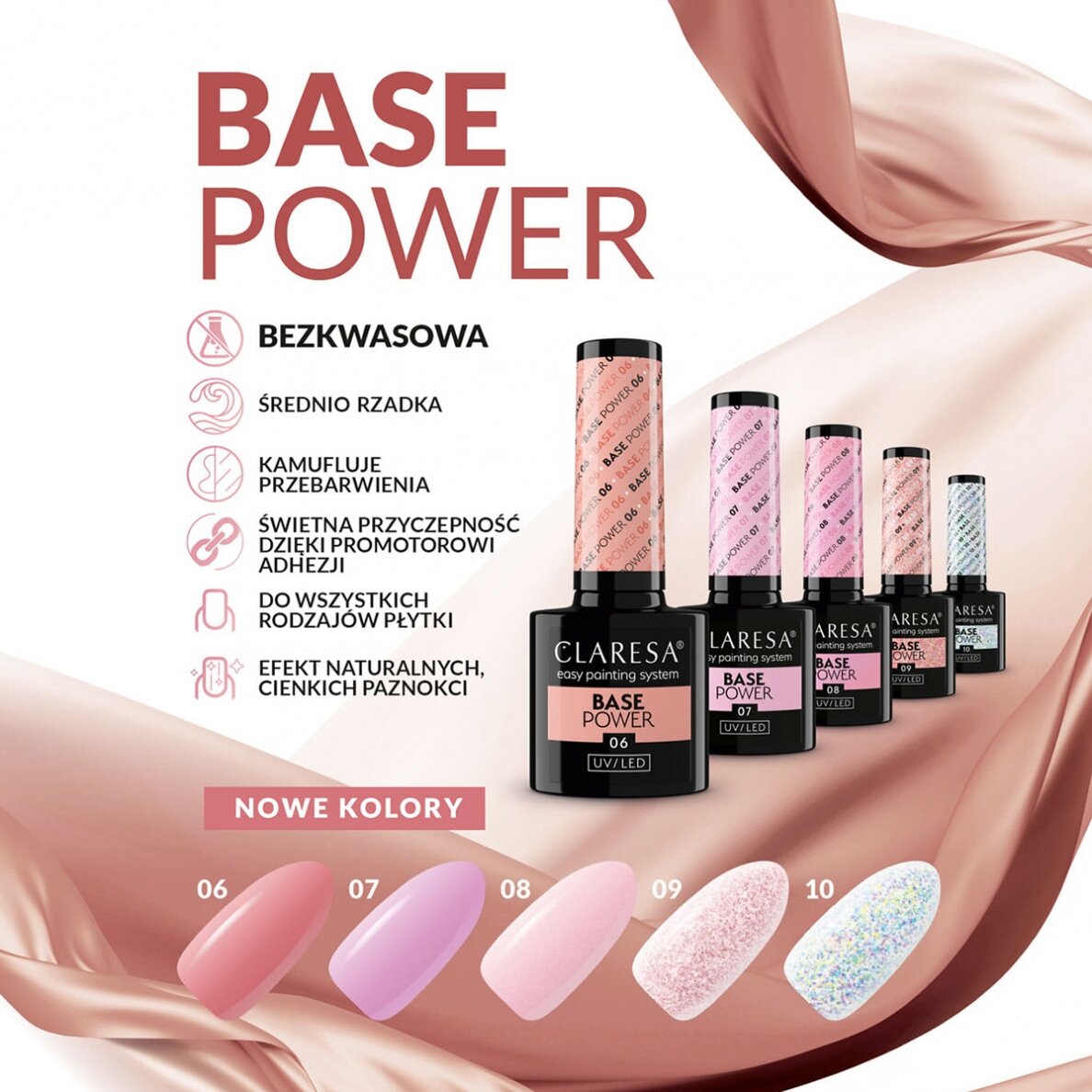 CLARESA GEL POLISH BASE POWER BASE 06, 5G 4 CLARESA GEL POLISH BASE POWER BASE 06, 5G 4