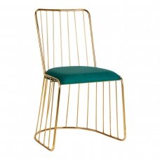 Salono kėdė VELVET QS-M00, auksinė/žalia