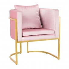 Aksominis salono krėslas VELVET MT-308, rožinis