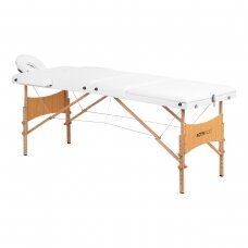 Medinis sulankstomas masažo stalas, Komfort Activ Fizjo Lux ,3 segmentai, baltas