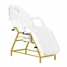 Mechaninė lova kosmetologinėms procedūroms, balta-aukso sp.