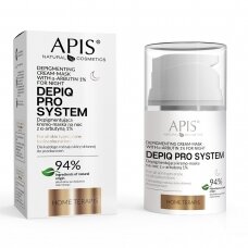 DEPIQ PRO SYSTEM Depigmentuojantis naktinis kremas-kaukė su A-arbutinu 1%, 50ml