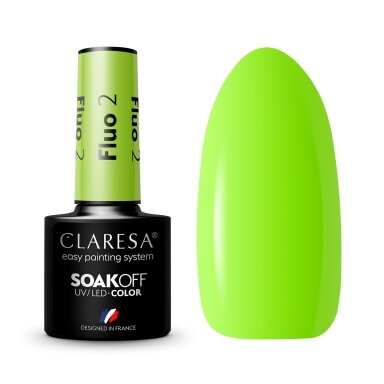 Hibridinis nagų lakas CLARESA FLUO 2, 5g Hibridinis nagų lakas CLARESA FLUO 2, 5g