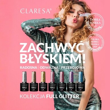 Hibridinis nagų lakas CLARESA FULL GLITTER 3, 5g Hibridinis nagų lakas CLARESA FULL GLITTER 3, 5g