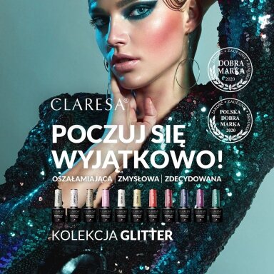 Hibridinis nagų lakas CLARESA GLITTER 2, 5g Hibridinis nagų lakas CLARESA GLITTER 2, 5g