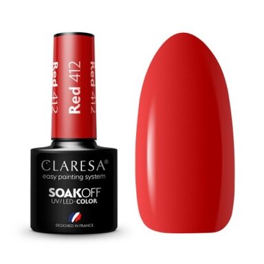 Гибридный лак для ногтей CLARESA RED 412, 5г Гибридный лак для ногтей CLARESA RED 412, 5г