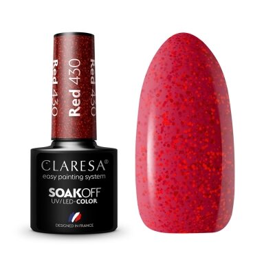 Hibridinis nagų lakas CLARESA RED 430, 5g Hibridinis nagų lakas CLARESA RED 430, 5g