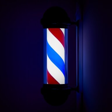 Šviečianti sieninė lempa BARBER kirpyklai BB-02 juoda, didelė