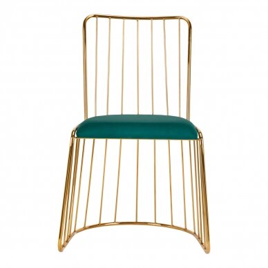 Salono kėdė VELVET QS-M00, auksinė/žalia 2