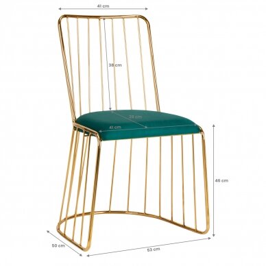 Salono kėdė VELVET QS-M00, auksinė/žalia 6