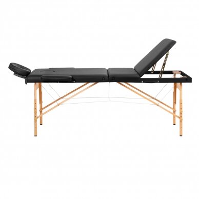Medinis sulankstomas masažo stalas, Komfort Activ Fizjo Lux ,3 segmentai, juodas 1