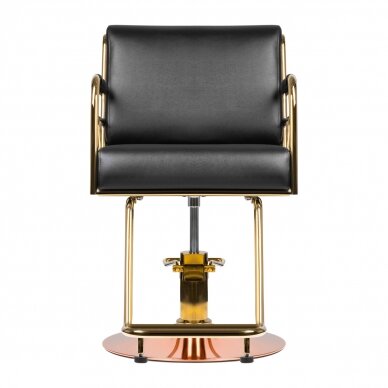 Kirpyklos kėdė GABBIANO, auksinės - juodos spalvos su variniu pagrindu