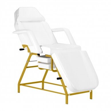 Mechaninė lova kosmetologinėms procedūroms, balta-aukso sp.