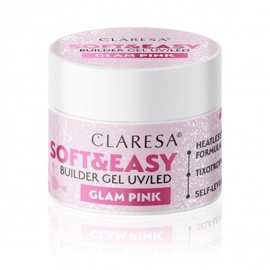 Claresa statybinis gelis Soft&Easy glam pink 45 g