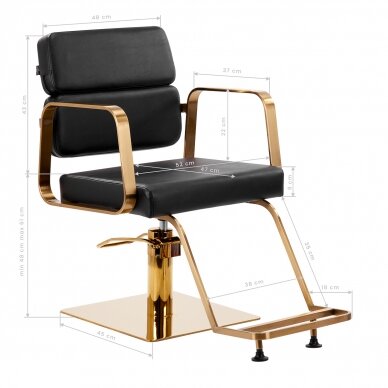 Gabbiano kirpyklos kėdė PORTO, juoda-aukso sp. 8