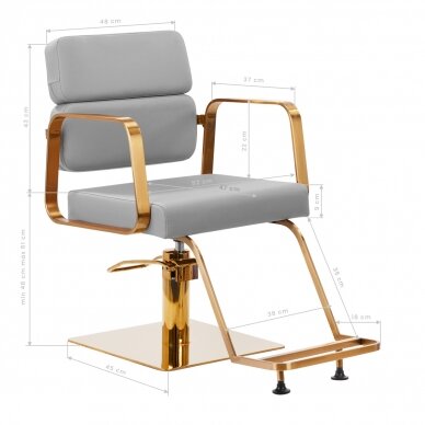 Gabbiano kirpyklos kėdė PORTO, pilka-aukso sp. 8