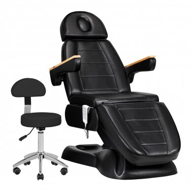 Elektrinė kosmetologinė kėdė SILLON Lux 273b +  juoda taburetė 304