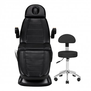 Elektrinė kosmetologinė kėdė SILLON Lux 273b +  juoda taburetė 304 7