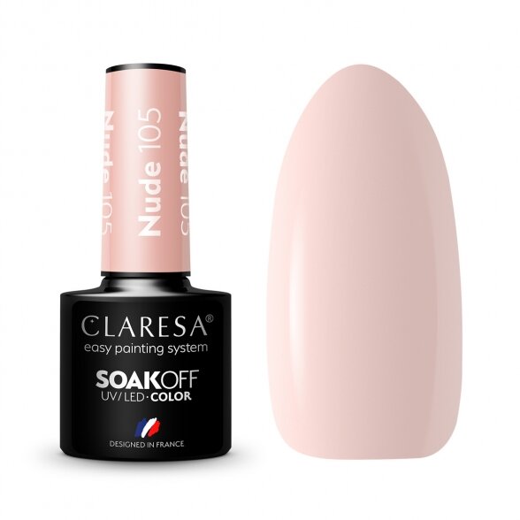 Hibridinis nagų lakas CLARESA NUDE 105, 5g Hibridinis nagų lakas CLARESA NUDE 105, 5g