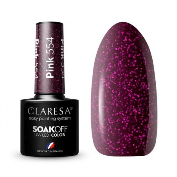 Hibridinis nagų lakas CLARESA PINK 554, 5g Hibridinis nagų lakas CLARESA PINK 554, 5g