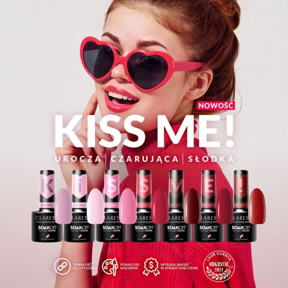 Hibridinis nagų lakas CLARESA KISS ME 2, 5g 2 Hibridinis nagų lakas CLARESA KISS ME 2, 5g 2