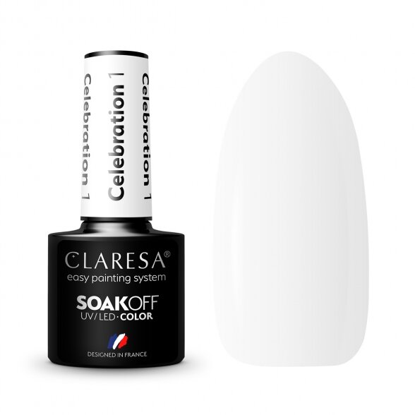 Hybrid nail polish CLARESA CELEBRATION 1, 5g Hybrid nail polish CLARESA CELEBRATION 1, 5g