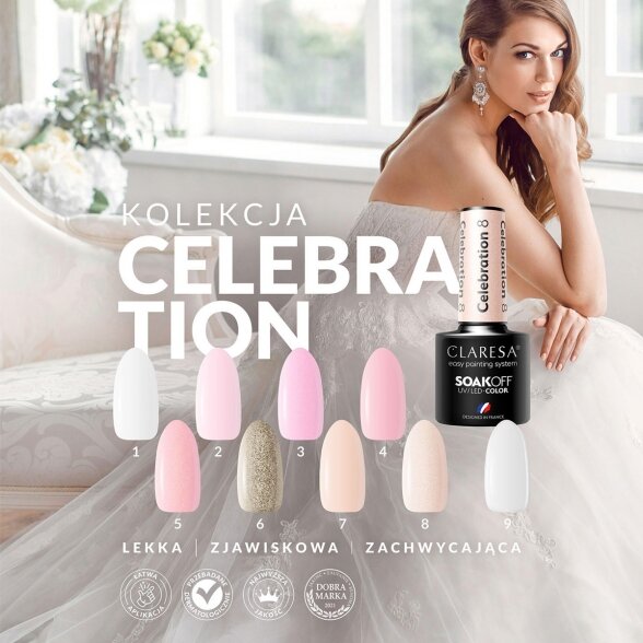 Hybrid nail polish CLARESA CELEBRATION 1, 5g 2 Hybrid nail polish CLARESA CELEBRATION 1, 5g 2