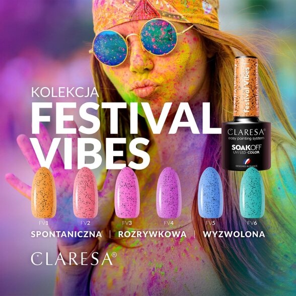 Hibridinis nagų lakas CLARESA Festival Vibes 2, 5g 2 Hibridinis nagų lakas CLARESA Festival Vibes 2, 5g 2