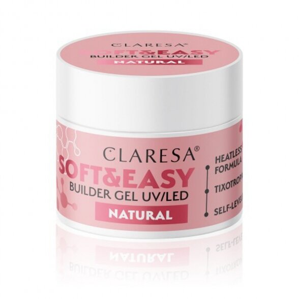 Claresa statybinis nagų priauginimo gelis Soft&Easy gel, Natural, 45g Claresa statybinis nagų priauginimo gelis Soft&Easy gel, Natural, 45g