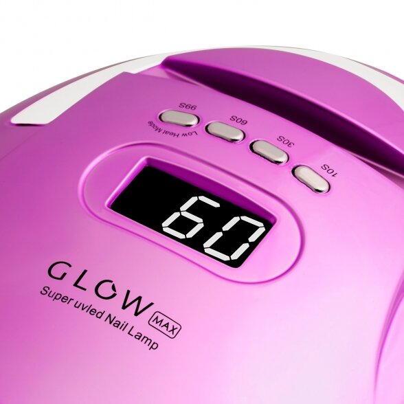 УФ светодиодная лампа для ногтей Glow F2 RC, 220Вт, розово-голубая 3 УФ светодиодная лампа для ногтей Glow F2 RC, 220Вт, розово-голубая 3