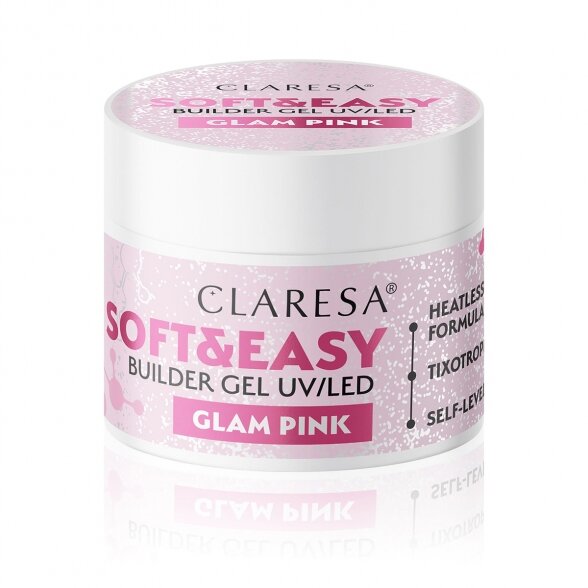 Claresa statybinis gelis Soft&Easy glam pink 90 g Claresa statybinis gelis Soft&Easy glam pink 90 g