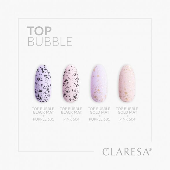 Claresa gel top layer of nail polish with glitter, Top Bubble gold Matt No wipe 5g 3 Claresa gel top layer of nail polish with glitter, Top Bubble gold Matt No wipe 5g 3